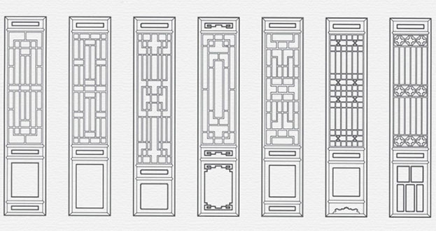 连平常用中式仿古花窗图案隔断设计图